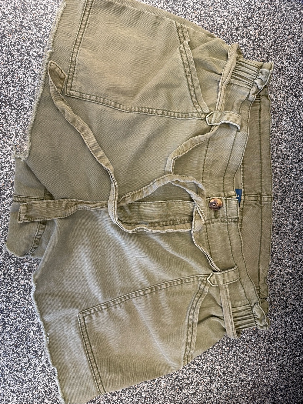 Old Navy Olive Utility Tie-Waist Cargo Shorts